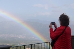 Frances and rainbow at Gambino Winery