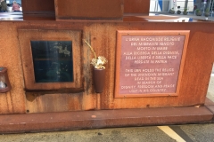 Memorial at the cruise port for unknown migrant