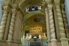 Gold casket contains the bones of St. Francis Xavier