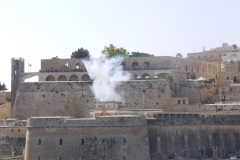 Leaving Malta - gun salute