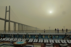 Suez canal in a sandstorm