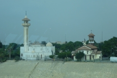 A mosque and a church beside the Suez Canal