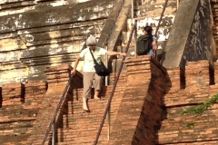 Mei coming down the steps