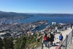 Bergen - Fløibanen funicular to the top of Mount Fløyen.