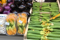 Edible zucchini blossoms at Mercato Testaccio